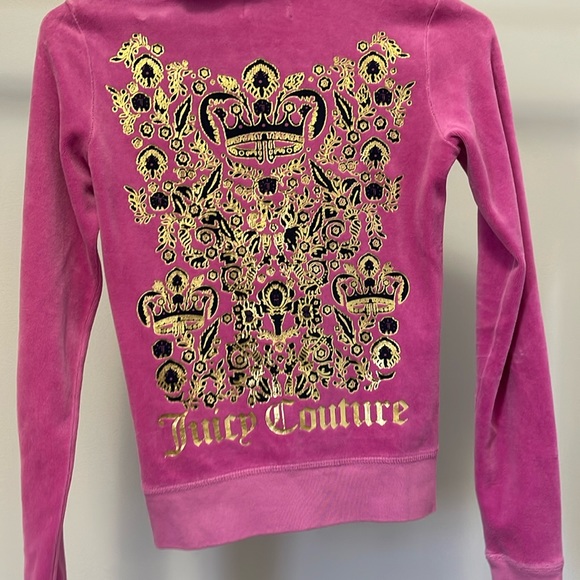 Juicy Couture Tops - Juicy Couture zip track hoodie size petite